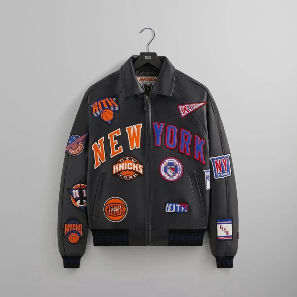 Kith Avirex New York Knicks Patch Bomber Jacket